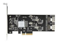 StarTech.com 8-ports SATA PCIe-kort - PCI Express 6 Gbps SATA Expansion-kortadapter med 4 värdkontroller - SATA PCIe-kontrollerkort - PCI-e x4 Gen 2 till SATA III - SATA HDD/SSD - Kontrollerkort - SATA 6Gb/s / SAS 6Gb/s - låg profil - PCIe 2.0 x4 - svart 8P6G-PCIE-SATA-CARD