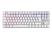 CHERRY XTRFY MX 8.2 - Tangentbord - 80% - TKL - bakgrundsbelysning - trådlös - Bluetooth 5.2, 2.4 GHz, USB-C - QWERTY - Nordisk - tangentbrytare: CHERRY MX2A Red - vit G80-3882LJAPN-0