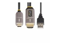 StarTech.com 30ft (9.15m) USB-C to HDMI 2.0 Active Optical Cable, 4K 60Hz - HDMI-kabel - 24 pin USB-C hane till HDMI, USB (endast ström) hane - 9.15 m - skyddad/fiberoptisk - svart - Active Optical Cable (AOC), 4K60Hz (3840 x 2160) stöd, aktiv, Enkelriktad 145B-USBC-HDMI4K-AOC