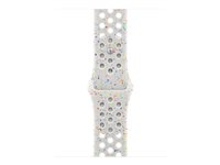 Apple Nike - Band för smart klocka - 42mm - storlek M/L - ren platinum MYJN3ZM/A