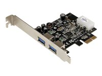 StarTech.com PCI Express (PCIe) SuperSpeed USB 3.0-kortadapter med 2 portar och UASP – LP4-ström - USB-adapter - PCIe - USB 3.0 x 2 - för P/N: CFASTRWU3, S251SMU33EP, ST103008U2C, ST53004U1C, ST7300U3M, ST93007U2C, UNI251BMU33 PEXUSB3S25