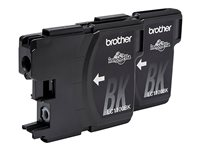 Brother LC1100BK - 2-pack - svart - original - blister med akustiskt / elektromagnetiskt alarm - bläckpatron - för Brother DCP-185, 385, 395, 585, J715, MFC-490, 5490, 5890, 5895, 6890, 790, 795, 990, J615 LC1100BKBP2DR