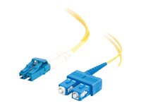 C2G LC-SC 9/125 OS1 Duplex Singlemode PVC Fiber Optic Cable (LSZH) - Patch-kabel - SC enkelläge (hane) till LC enkelläge (hane) - 10 m - 10 m - fiberoptisk - duplex - 9 / 125 mikrometer - OS1 - halogenfri - gul 85591