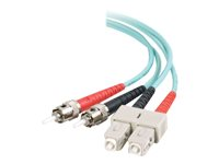 C2G SC-ST 10Gb 50/125 OM3 Duplex Multimode PVC Fiber Optic Cable (LSZH) - Nätverkskabel - ST-läge (multi-mode) (hane) till SC-läge (multi-mode) (hane) - 10 m - 10 m - fiberoptisk - duplex - 50/125 mikron - OM3 - halogenfri - havsblå 85527