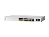 Cisco Catalyst 1300-24MGP-4X - Switch - L3 - Administrerad - 16 x 10/100/1000 (PoE+) + 8 x 2.5G (PoE+) + 4 x 10 Gigabit SFP+ - rackmonterbar - PoE+ (195 W) C1300-24MGP-4X