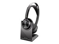 HP Poly Voyager Focus 2 - Headset - på örat - Bluetooth - trådlös, kabelansluten - USB-A via Bluetooth-adapter - svart - Certifierad för Microsoft-teams 77Y86AA