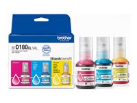Brother BTD180CL Multipack - 3-pack - gul, cyan, magenta - original - hängande låda - påfyllnadsbläck - för Brother DCP-T580DW, DCP-T780DW BTD180CLVAL