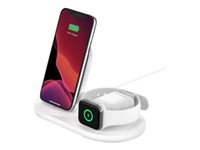 Belkin BoostCharge - Trådlöst laddställ - 7.5 Watt - vit - för Apple AirPods; AirPods Pro; iPhone 11, 12, 7, 8, SE, X, XR, XS, XS Max; Watch WIZ001VFWH