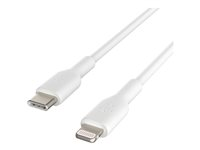 Belkin BoostCharge - Lightning-kabel - USB-C hane till Lightning hane - 2 m - vit - USB-strömförsörjning (18W) CAA003BT2MWH
