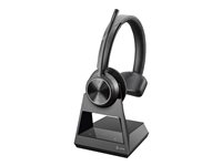 HP Poly Savi 7310 - Savi 7300 series - headset - på örat - DECT - trådlös - USB-A via DECT-adapter - svart - UC-certifierad 8L561AA
