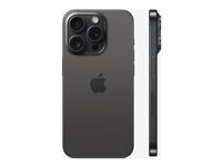 Apple iPhone 15 Pro - 5G smartphone - dual-SIM / Internminne 128 GB - OLED-skärm - 6.1" - 2556 x 1179 pixlar (120 Hz) - 3 st. bakre kameror 48 MP, 12 MP, 12 MP - front camera 12 MP - svart titan MTUV3QN/A