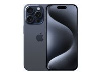 Apple iPhone 15 Pro - 5G smartphone - dual-SIM / Internminne 256 GB - OLED-skärm - 6.1" - 2556 x 1179 pixlar (120 Hz) - 3 st. bakre kameror 48 MP, 12 MP, 12 MP - front camera 12 MP - blått titan MTV63QN/A