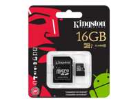 Kingston - Flash-minneskort (adapter, microSDHC till SD inkluderad) - 16 GB - Class 10 - microSDHC SDC10/16GB