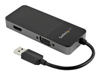 StarTech.com USB 3.0 till HDMI VGA-adapter - 4K 30 Hz - Videokort - USB typ A hane till HD-15 (VGA), HDMI hona - svart, silver USB32HDVGA