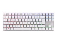 CHERRY XTRFY MX 8.2 - Tangentbord - 80% - TKL - bakgrundsbelysning - trådlös - Bluetooth 5.2, 2.4 GHz, USB-C - QWERTY - amerikansk - tangentbrytare: CHERRY MX2A Red - vit G80-3882HJAUS-0