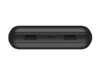 Belkin BoostCharge - Strömförsörjningsbank - 20000 mAh - 15 Watt - 3 A - 3 utdatakontakter (24 pin USB-C, 2 x USB) - på kabel: USB-C - svart BPB012BTBK