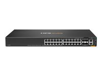 HPE Aruba Networking CX 6200F 24G 4SFP+ TAA Switch - Switch - max. staplingsavstånd 10 kms - L3 - Administrerad - 24 x 10/100/1000 + 4 x 100/1000/10G SFP+ - framsidan och sida till baksidan - rackmonterbar - TAA-kompatibel S0M86A#ABB