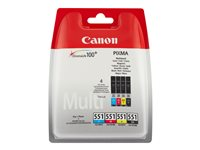Canon CLI-551 C/M/Y/BK Multipack - 4-pack - svart, gul, cyan, magenta - original - bläcktank - för PIXMA iP8750, iX6850, MG5550, MG5650, MG5655, MG6450, MG6650, MG7150, MG7550, MX725, MX925 6509B008
