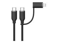 mophie charge stream - USB-kabel - 24 pin USB-C (hane) till 24 pin USB-C (hane) - 1 m - USB Power Delivery (60W) - vit 409916778