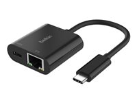 Belkin - nätverksadapter - USB-C - Gigabit Ethernet x 1 + USB-C (endast ström) x 1 INC019BTBK