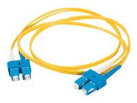 C2G SC-SC 9/125 OS1 Duplex Singlemode PVC Fiber Optic Cable (LSZH) - Patch-kabel - SC enkelläge (hane) till SC enkelläge (hane) - 5 m - fiberoptisk - duplex - 9 / 125 mikrometer - OS1 - halogenfri - gul 85571