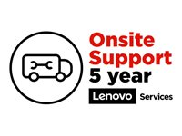 Lenovo Onsite Upgrade - Utökat serviceavtal - material och tillverkning (för system med 1 års depå eller inkörningsgaranti) - 5 år (från ursprungligt inköpsdatum av utrustningen) - på platsen - för ThinkCentre M70q Gen 3; M70s Gen 3; M70t Gen 3; M75s Gen 2; M75t Gen 2; ThinkCentre neo 50 5WS0D80899