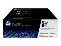 HP 85A - 2-pack - svart - original - LaserJet - tonerkassett (CE285AD) - för LaserJet Pro M1132 MFP, M1212nf MFP, M1217nfw MFP, P1102, P1102s, P1102W, P1109, P1109W CE285AD