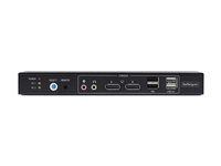 StarTech.com 2-Port Dual-Monitor DP KVM Switch w/Video Matrix, 4K 60Hz - Omkopplare för tangentbord/video/mus/ljud/USB - 2 x KVM/ljud/USB - 1 lokal användare - skrivbordsmodell - TAA-kompatibel P2ADD121D-KVM-SWITCH