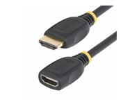 StarTech.com 18in HDMI 2.0 Extension Cable, 4K 60Hz, M&#x2F;F - High Speed - HDMI-förlängningskabel - HDMI hane till HDMI hona - 50 cm - skärmad - svart - passiv, 4K60Hz stöd HD2MF18INL