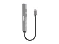 PORT Connect - Hubb - 1 x USB-C + 1 x USB-C (strömleverans) + 2 x USB-A 2.0 + 1 x USB-A 3.2 Gen 1 - skrivbordsmodell 900163
