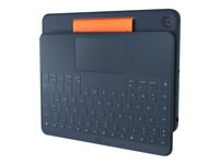 Logitech Rugged Combo 3 Touch for Education - Tangentbord och foliefodral - med pekdyna - Apple Smart connector - QWERTY - hela norden - universitet - för Apple 10.2-inch iPad (7:e generation, 8:e generation, 9:e generation) 920-010366