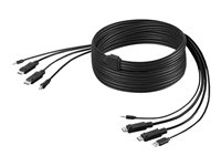 Belkin Secure KVM Combo Cable - Kabel för tangentbord/mus/video/ljud - TAA-kompatibel - USB, minijack, DisplayPort (hane) till mini-phone stereo 3.5 mm, USB typ B, DisplayPort (hane) - 1.83 m F1D9020B06T