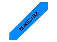 Brother M-K531BZ - Svart på blått - Rulle (1,2 cm x 8 m) 1 kassett(er) ej laminerat band - för P-Touch PT-55, PT-65, PT-75, PT-85, PT-90, PT-BB4 MK531BZ