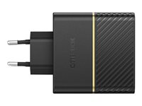 OtterBox Wall Charger - Strömadapter - 50 Watt - 3 A - PD 3.0, USB BC 1.2 - 2 utdatakontakter (24 pin USB-C) - svart skimmer 78-52724